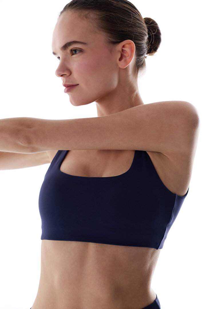 Lacivert Kare Yaka Spor Sütyeni - 2