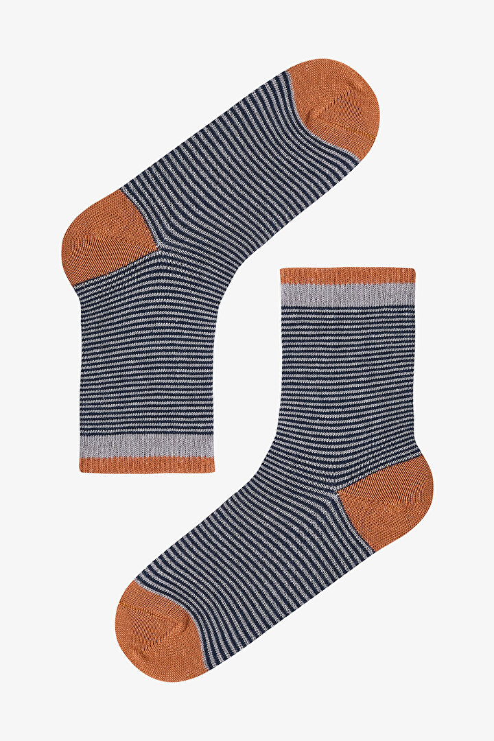 Çok Renkli Erkek Çocuk Foxy Stripe 4lü Soket Çorap - 2