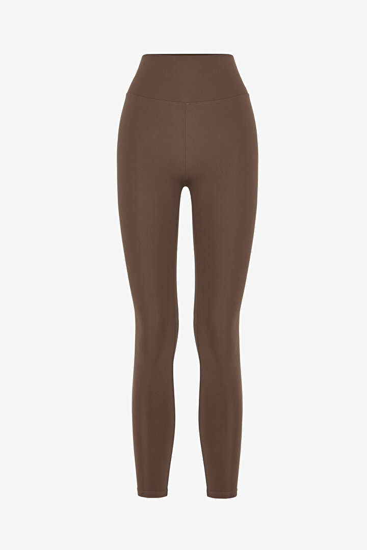 Brown High-Waisted Smooth Feel Leggings - 1
