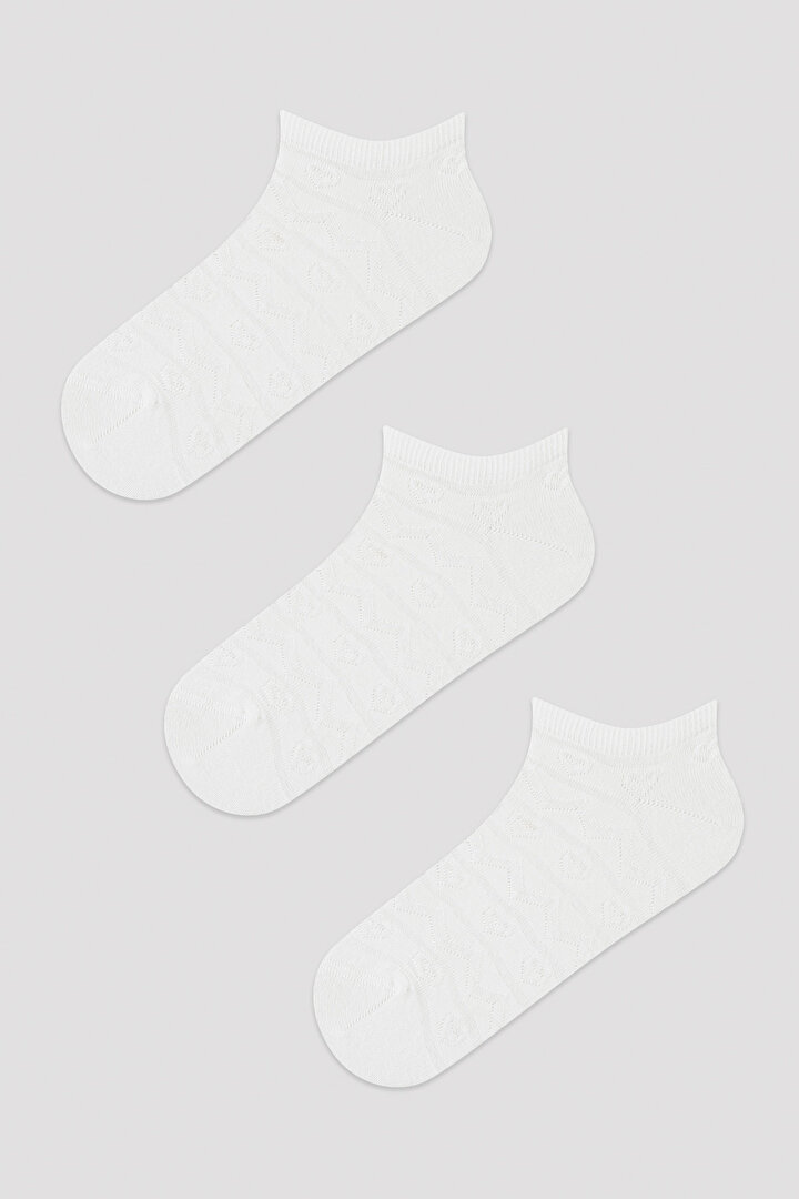 Soft Dokulu 3lü Patik Çorap - 1
