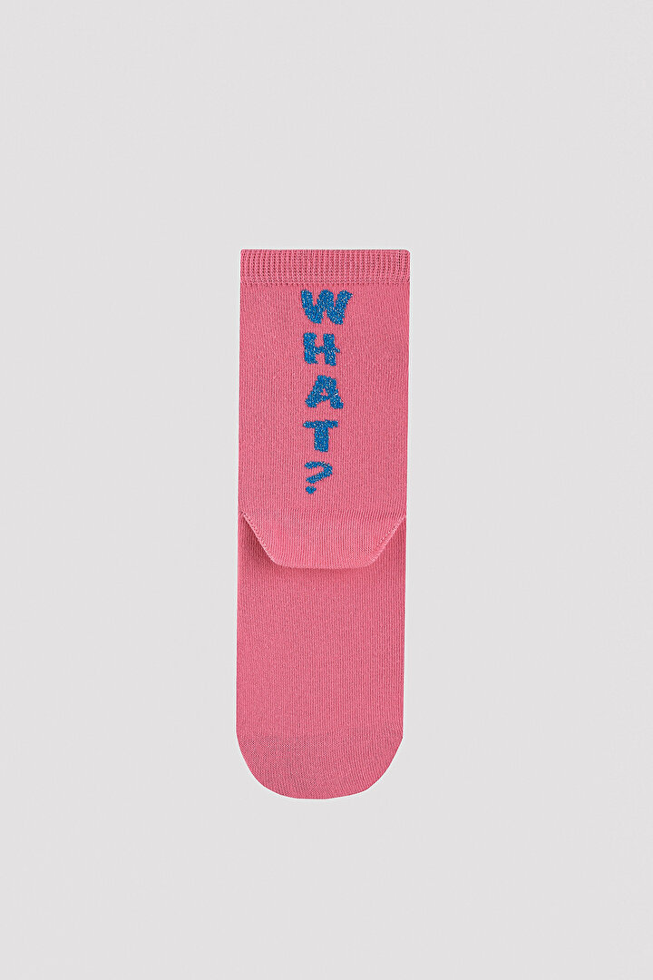 What Slogan Printed 3in1 Socket Socks - 2