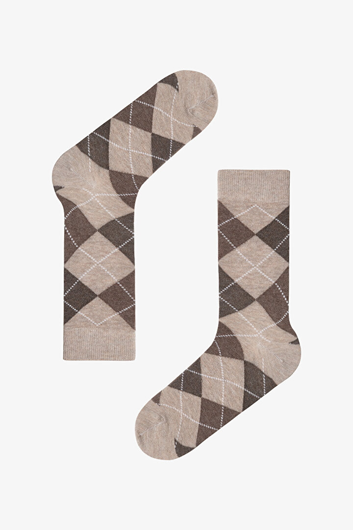 Çok Renkli Erkek Diamond 3lü Soket Çorap - 2