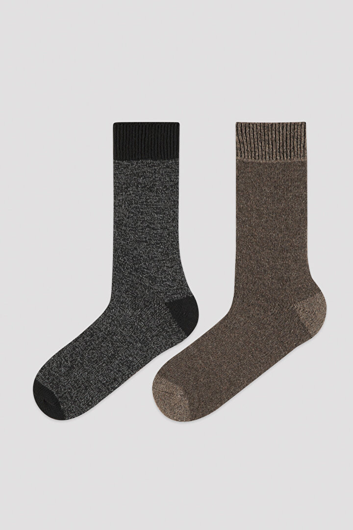 Çok Renkli Erkek 2'li Soket Çorap - 1