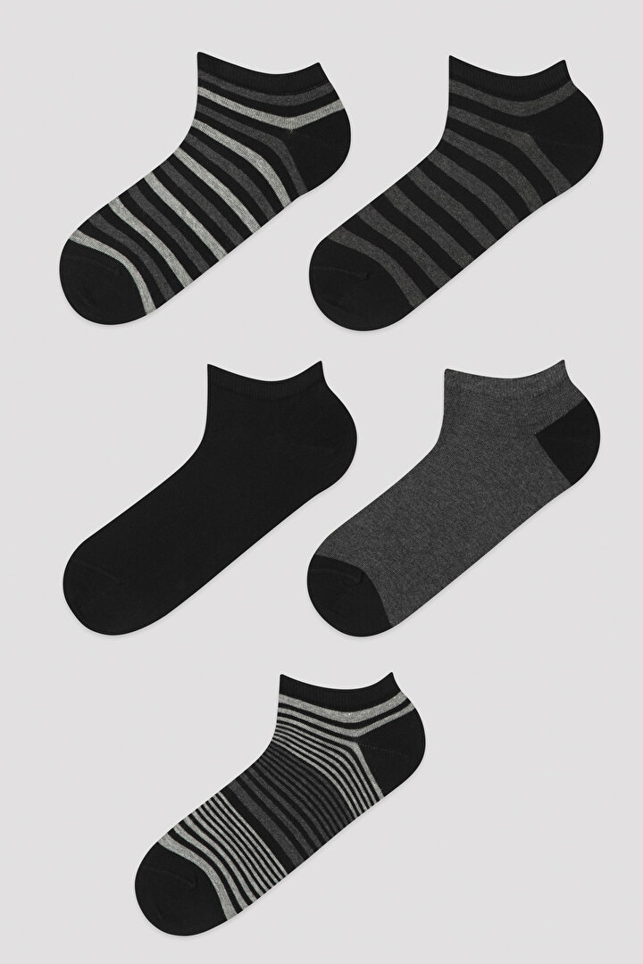 Multi Colour E. Black Stripe 5in1 Liner Socks - 1