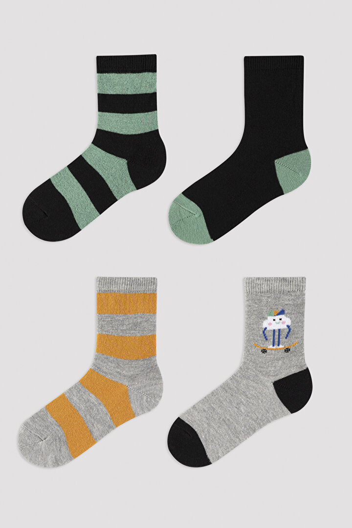 Çok Renkli Cloud Skater 4lü Soket Çorap - 1