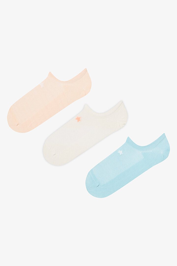 Mini Bowtie Blue Pink 3in1 Sneaker Socks - 1