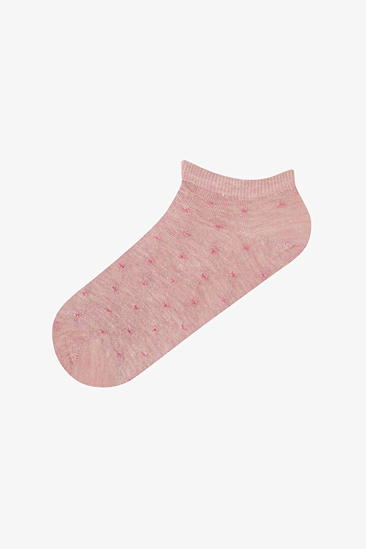 5 Çift Pamuklu Renkli Küçük Puantiye Desenli Patik Çorap - 2
