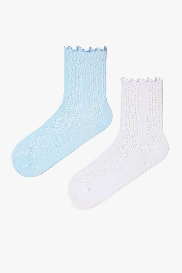 Mavi Frill Twist Colosio 2'li Soket Çorap - 1