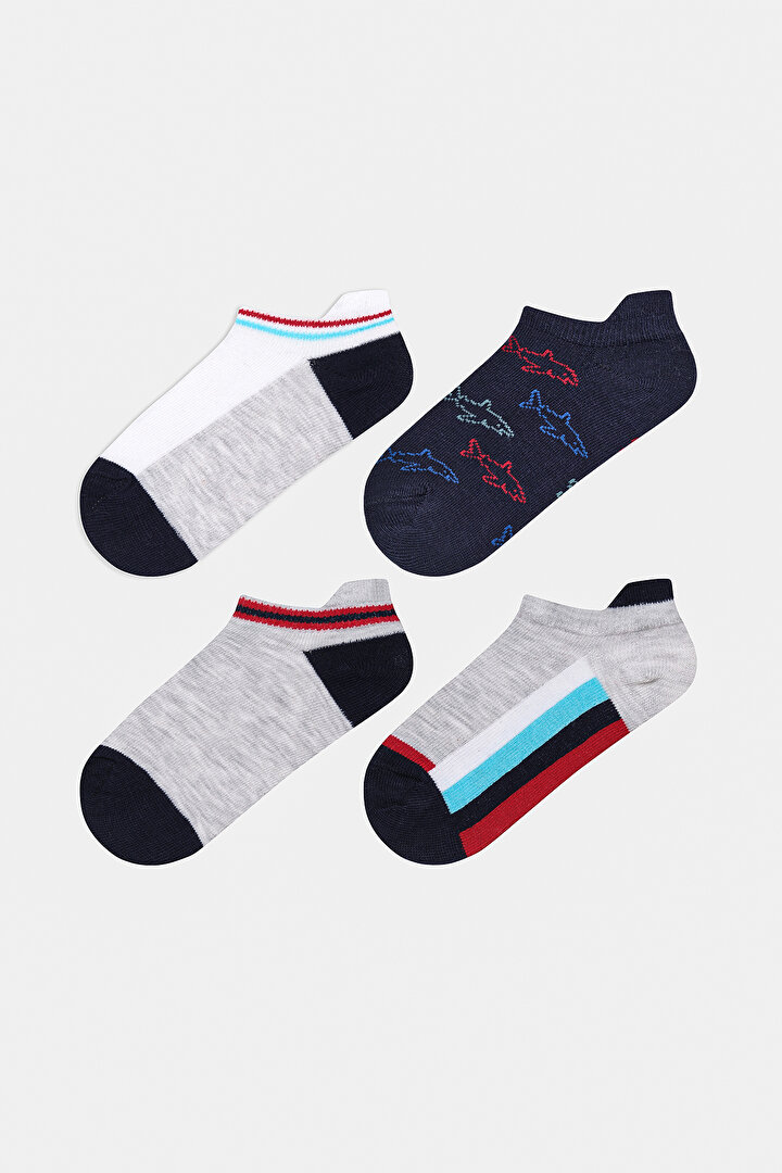 Boys Colorful Stripe 4in1 Liner Socks - 1