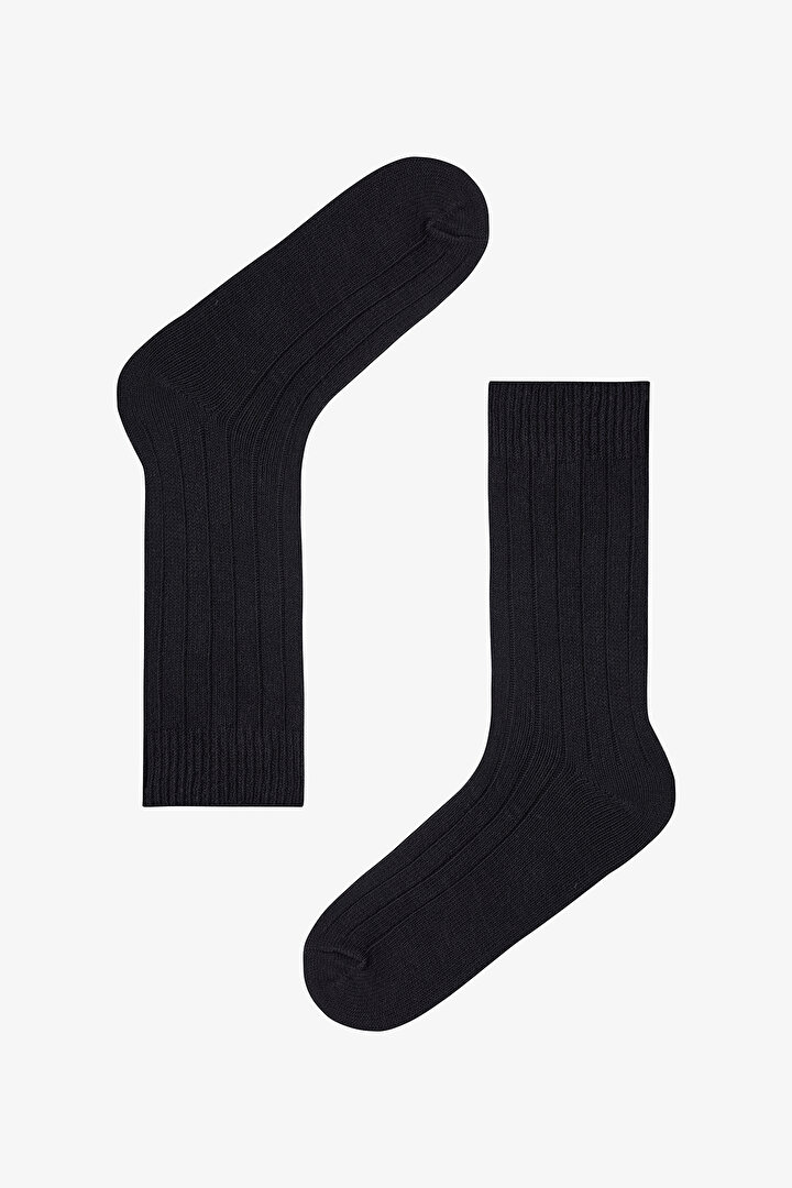 Siyah Erkek Classic Black Soket Çorap - 1