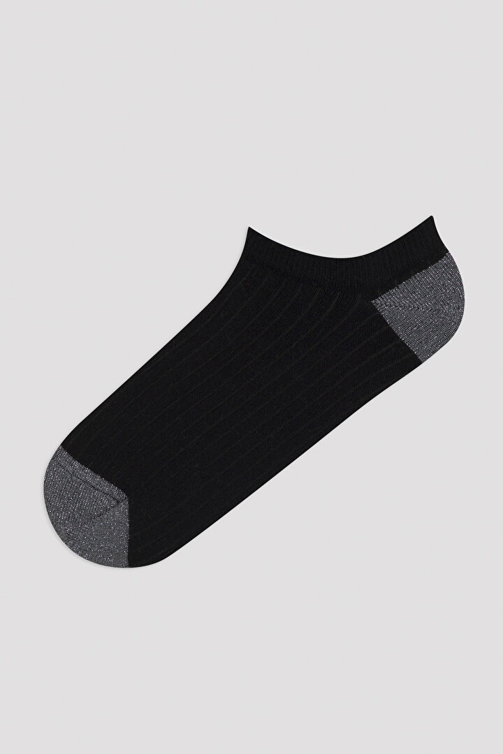 Siyah Beyaz Gri 4'lü Patik Çorap - 2
