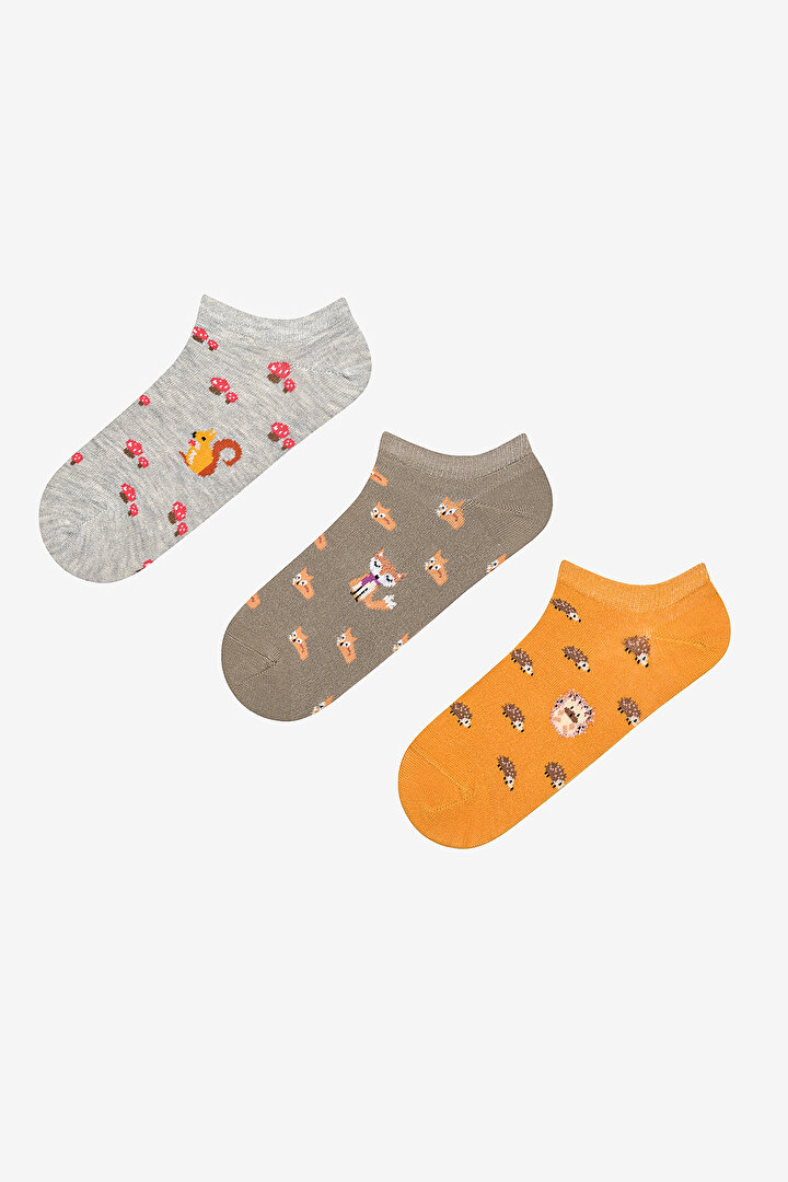 Animal World 3in1 Khaki Yellow Liner Socks - 1