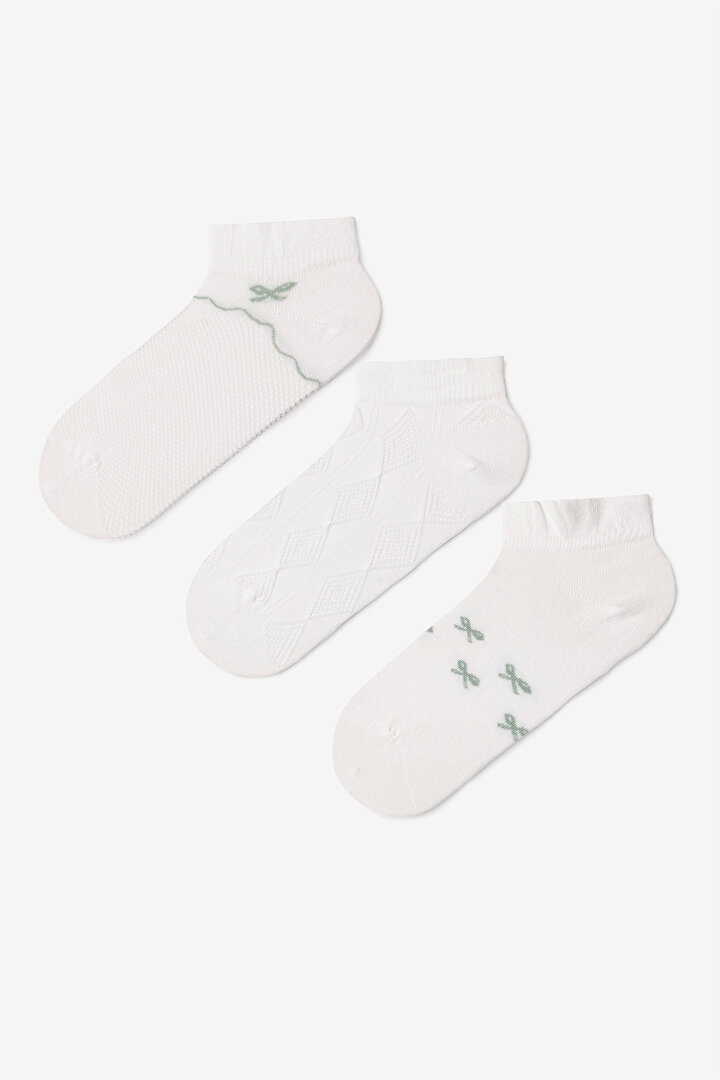 3 Pairs of Cotton Ruffle Liner Socks - 1