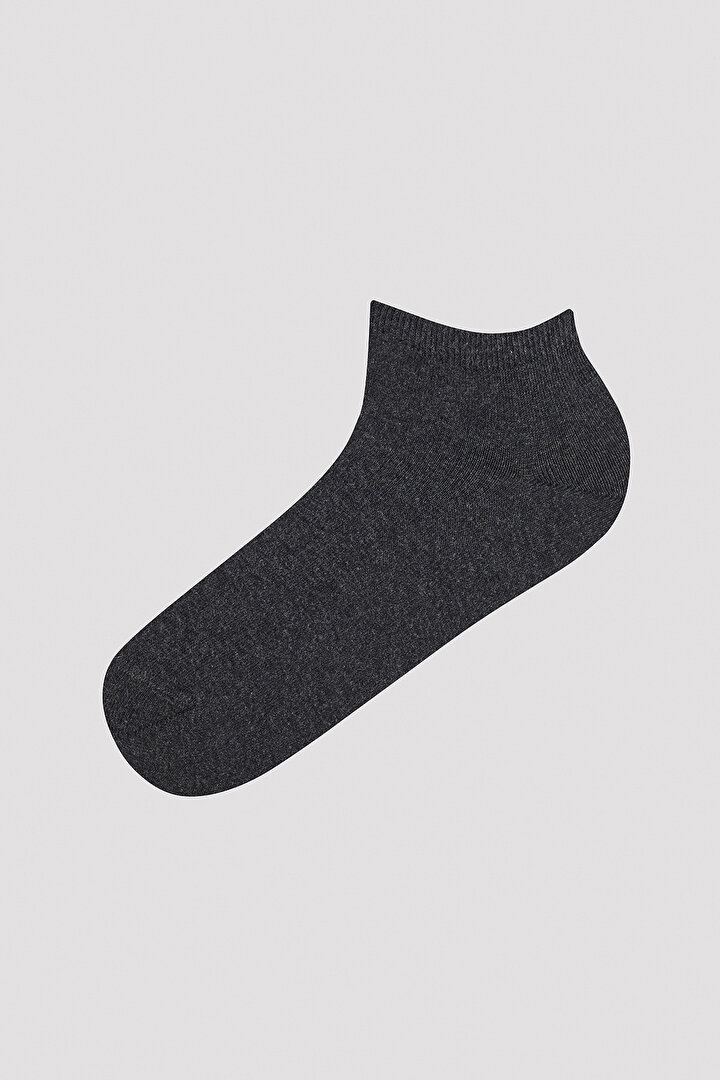 Erkek 7li Siyah-Gri Patik Çorap - 2