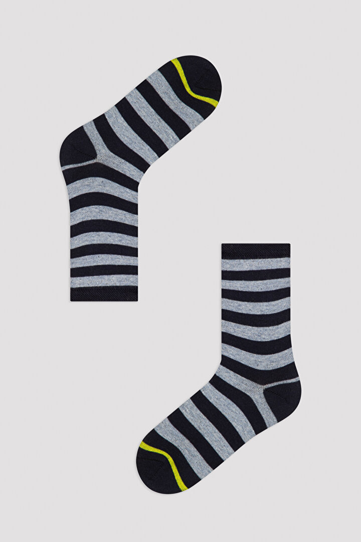 Erkek Çocuk Yellow Stripe 4Lü Soket Çorap - 2