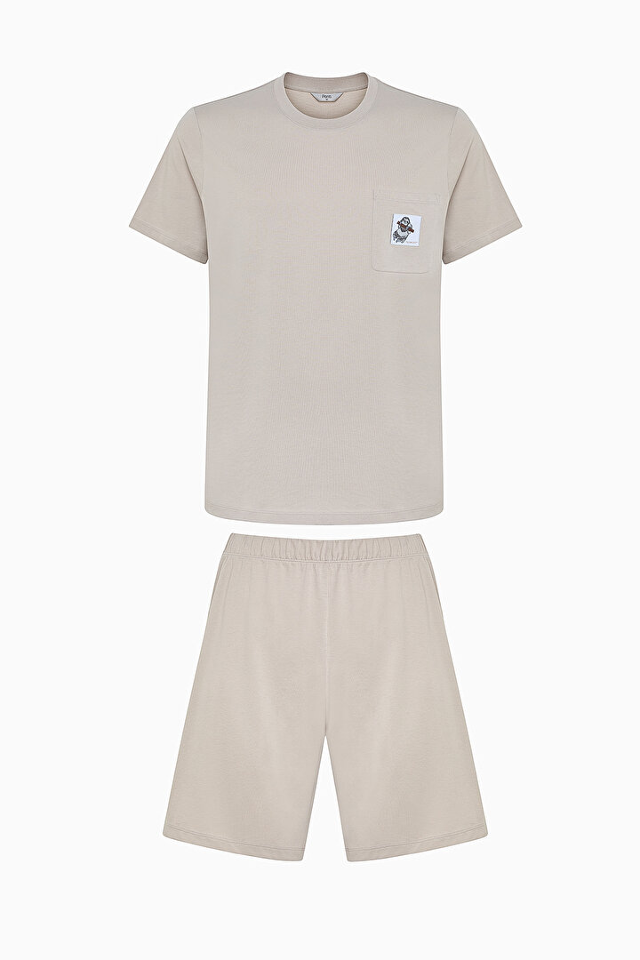 Sloth Beige Short PJ Set - 1