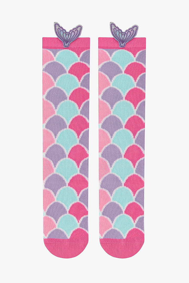 Girls Colorful Mermaid Pantolon Çorabı - 1
