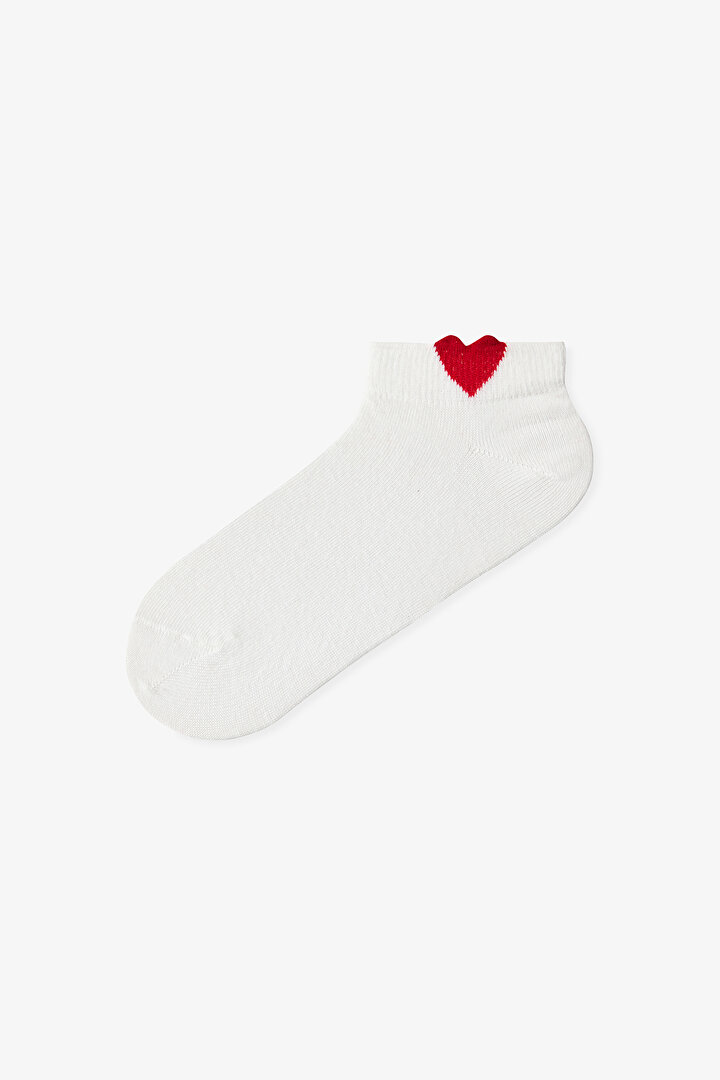 Red White Heart Drop 5in1 Liner Socks - 2