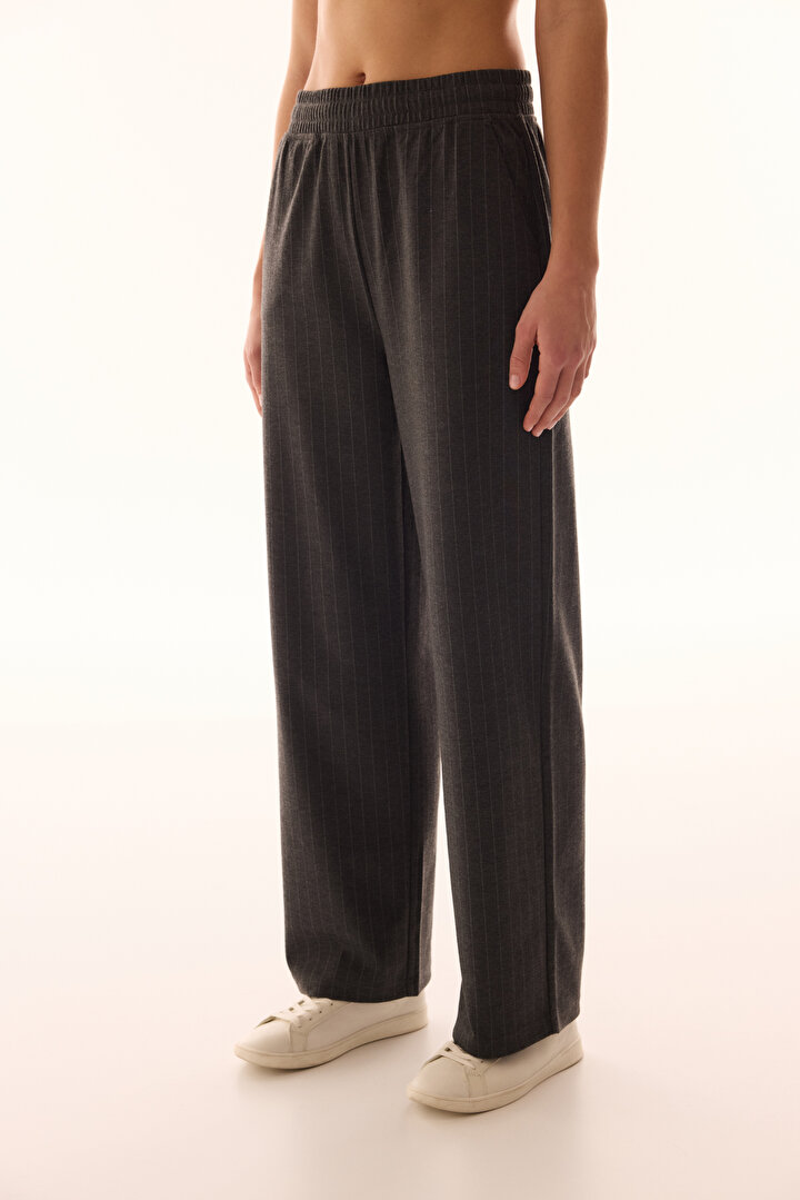 Anthracite Striped Chic Pants - 1