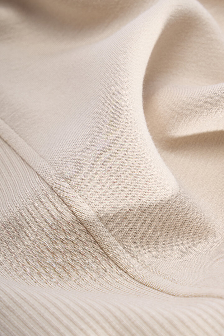 Beige Silky Feel Contrast Sweatshirt - 2