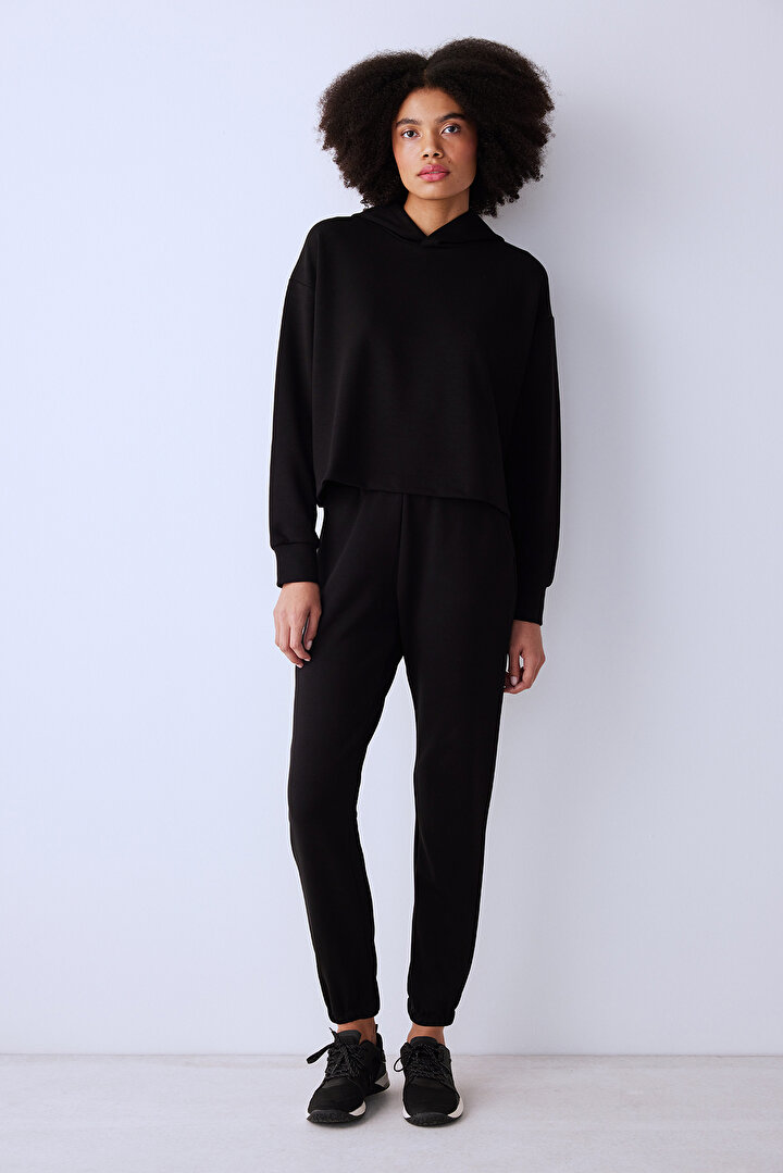 Silky Feel Black Sweatshirt - 2