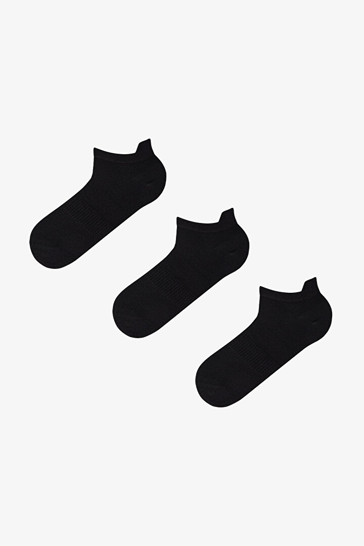 Erkek Siyah Black Bamboo 3'lü Patik Çorap - 1