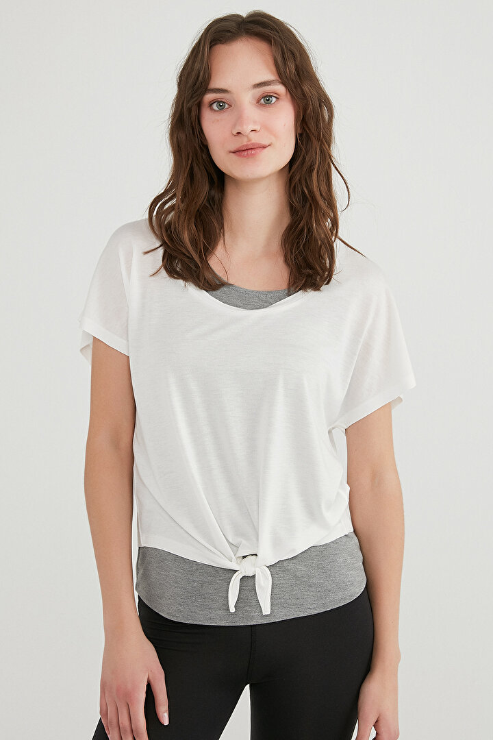 PFT KNOTTED DOUBLE TSHIRT, L, BYZ BEYAZ1