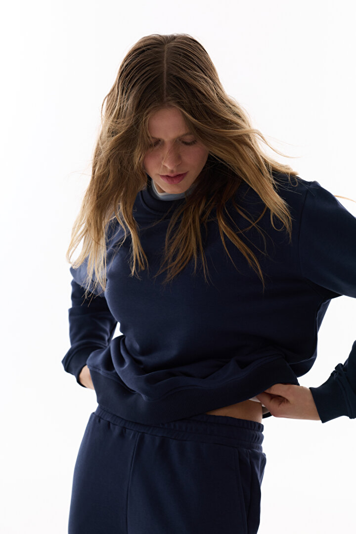 Navy Oversize Active Sweatshirt - 2