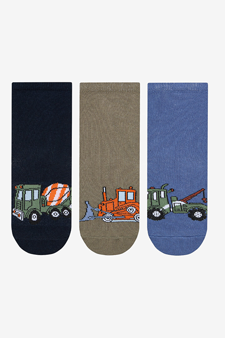 Boys Work Machines Multi Colour 3in1 Socket Socks - 1