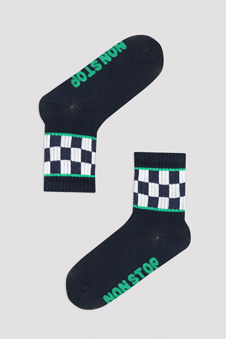 Lacivert Erkek Çocuk Soket Çorap - 1