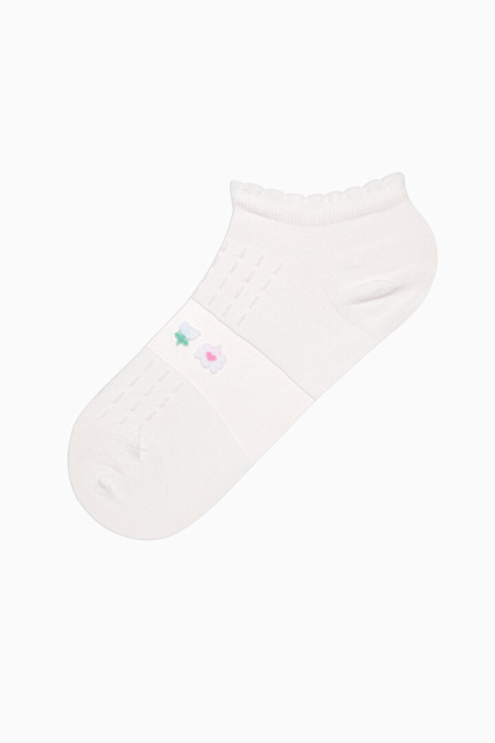 Transparent Flowers White Pink 2in1 Liner Socks - 2