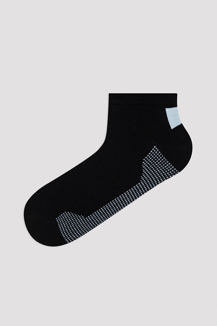 Çok Renkli Basic Black 3lü Patik Çorap - 2