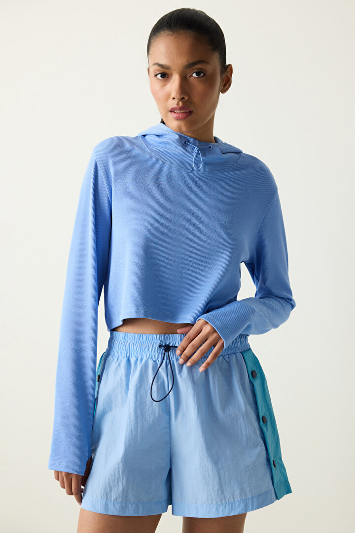 Hooded Light Blue Top - 1