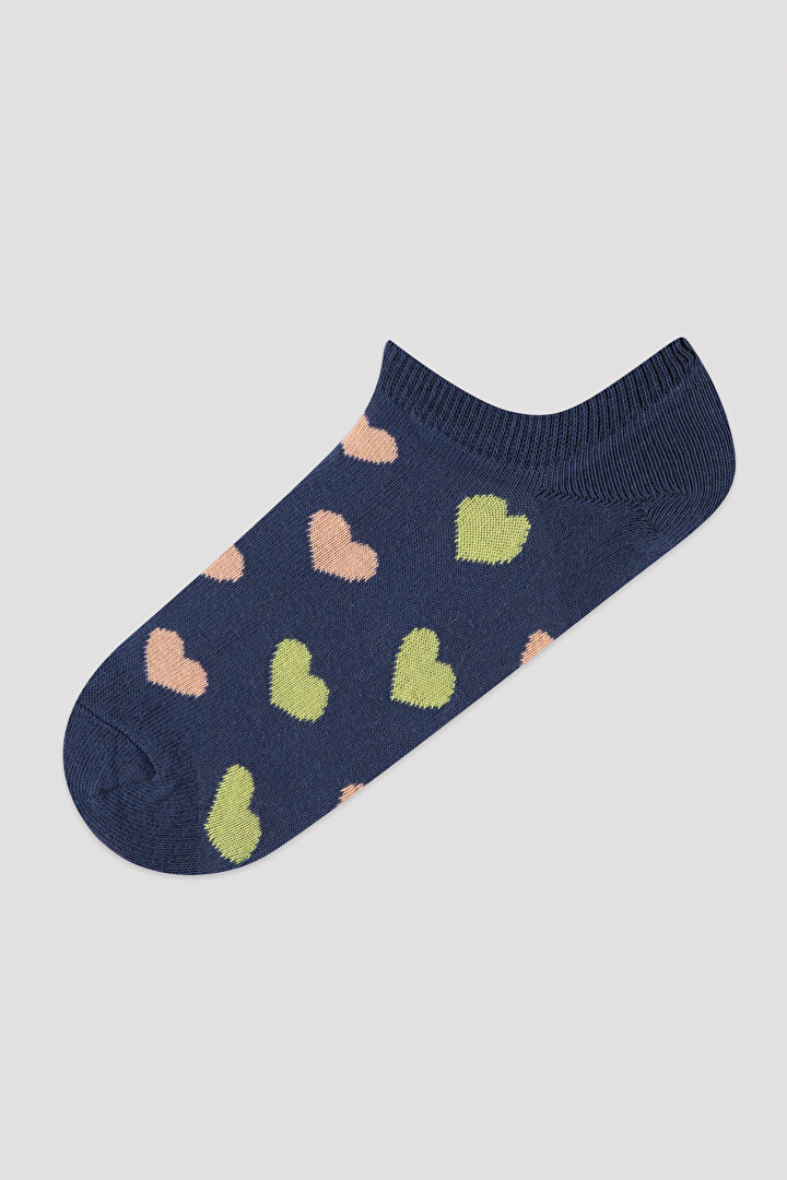 Kalp Desenli 3lü Sneaker Çorabı - 2
