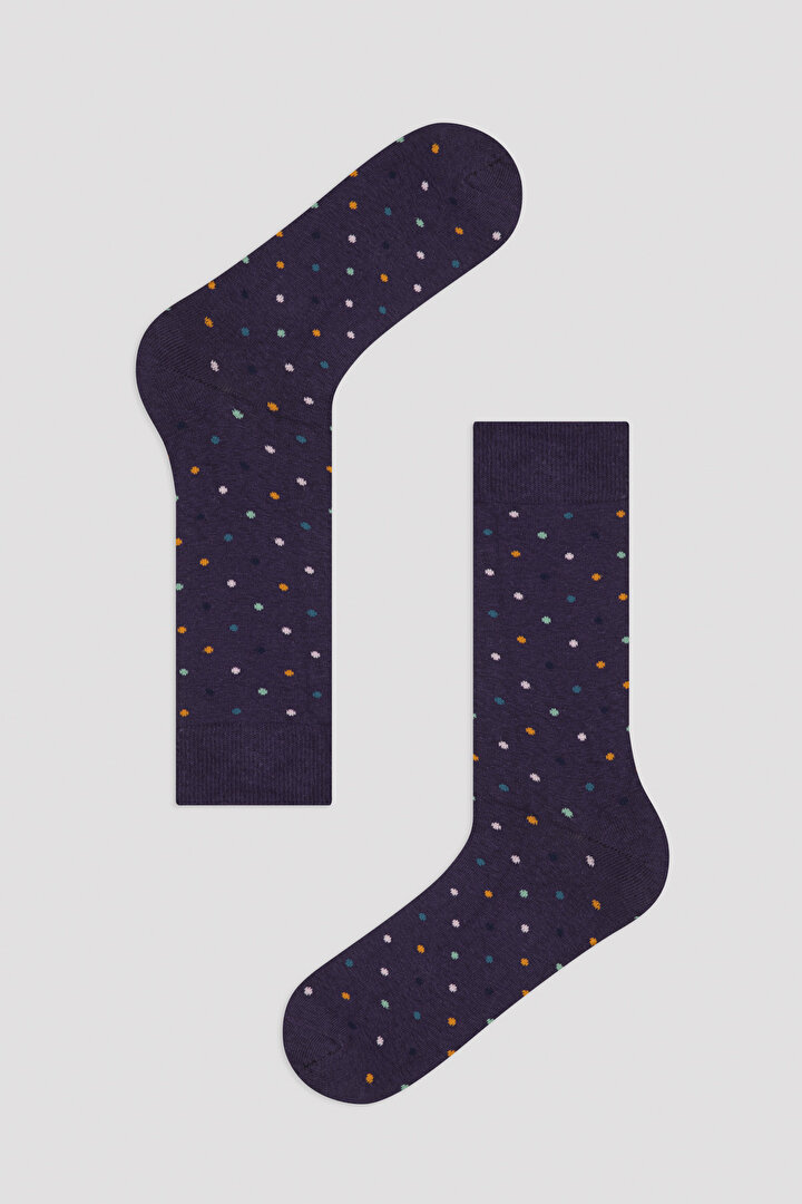 Çok Renkli Erkek Puantiyeli 5'li Soket Çorap - 2
