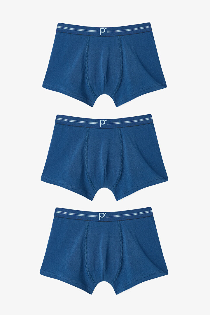 Koyu Mavi Erkek Çocuk Navy 3lü Boxer - 1