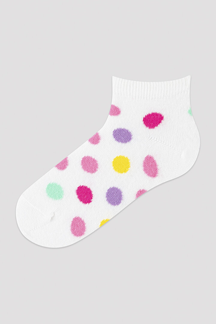 Çok Renkli Kız Çocuk Safari Desenli 3lü Patik Çorap - 2