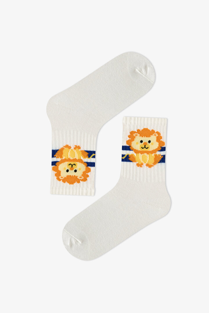 Boys' Jungle Animals Animal Print Cotton 3 Pack Ankle Socks - 2