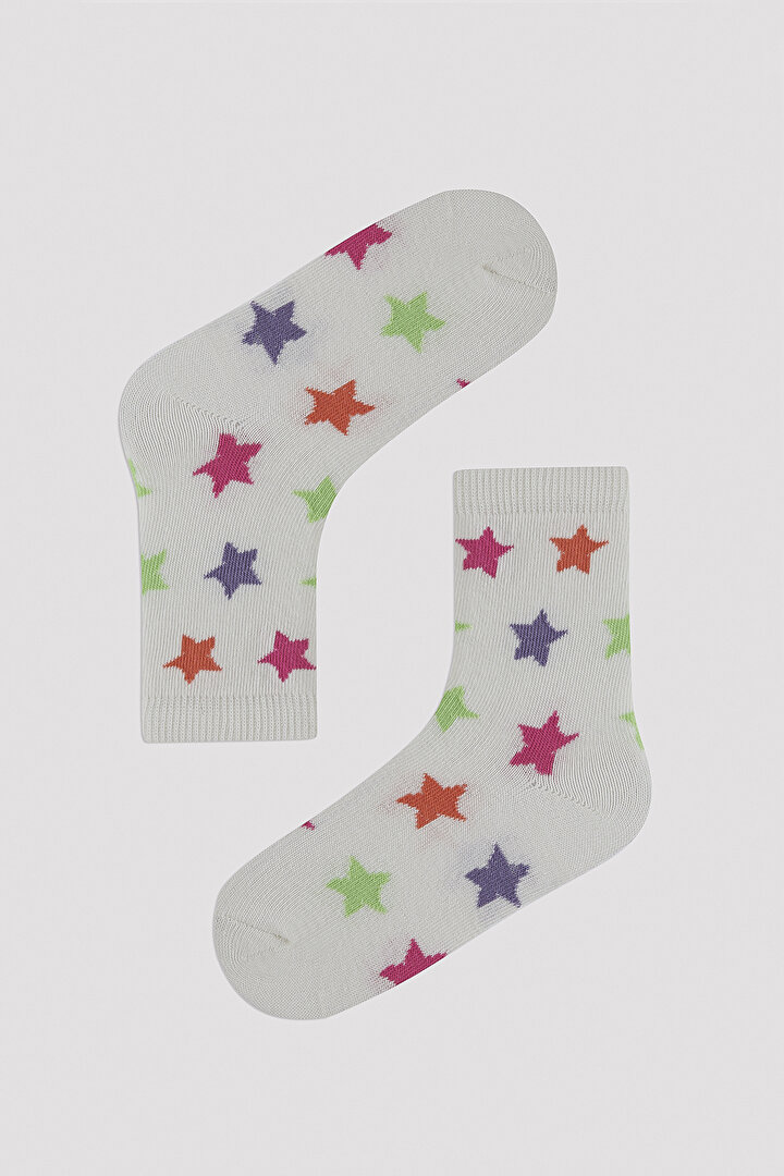 Kız Çocuk Yıldızlar ve Kalpler 3 lü Soket Çorap - 2