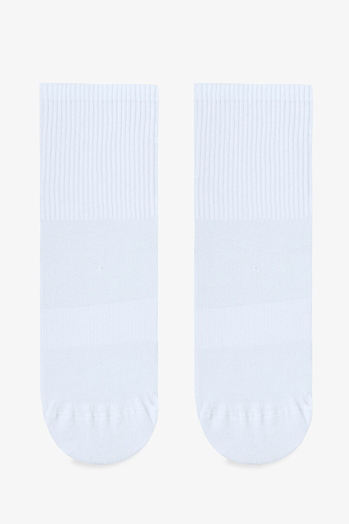 Beyaz Non Grip Sport  2li Soket Çorap - 1
