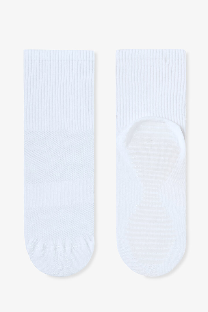 Beyaz Non Grip Sport  2li Soket Çorap - 2