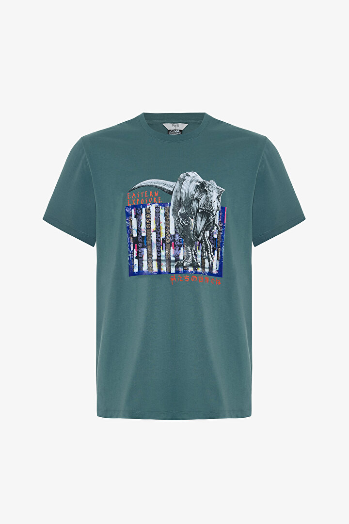 Erkek Jurassic Slogan Baskılı Kısa Kollu Pijama Takımı - 2