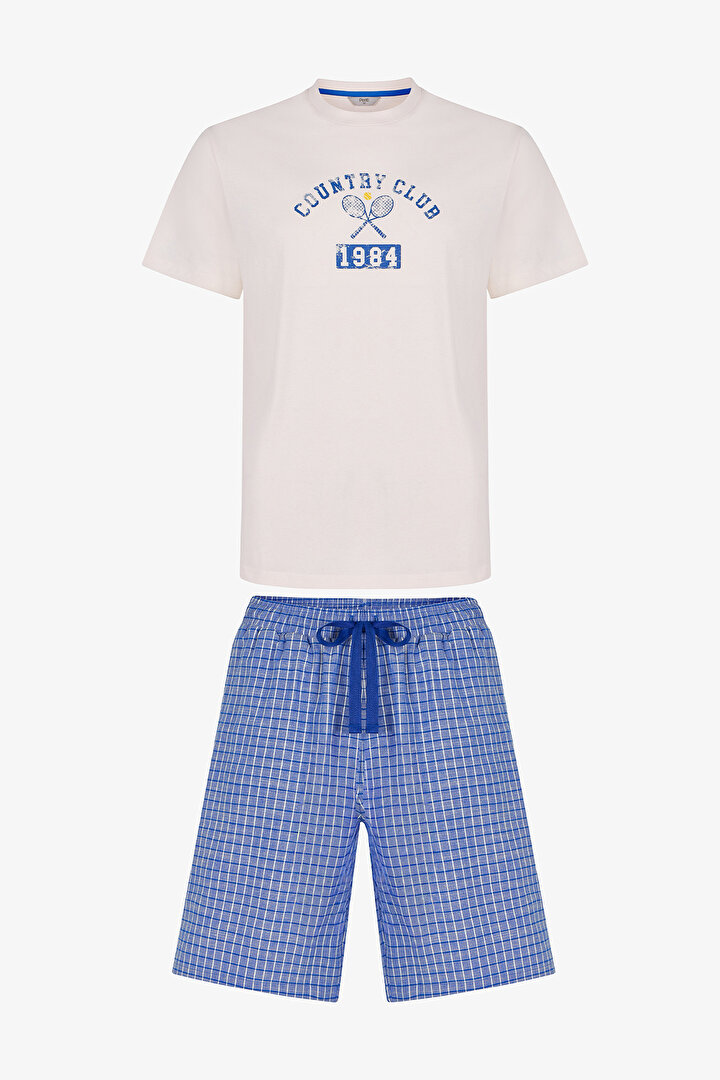 Erkek Renkli Beachline Tee Pijama Takımı - 1