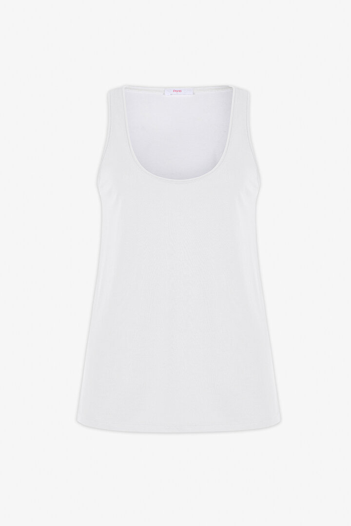 Kırık Beyaz Basic Modal Atlet Üst - 1