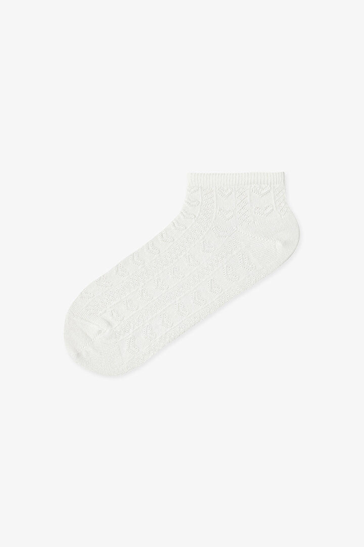 Siyah - Gri Heart Jacquard 5'li Patik Çorap - 2
