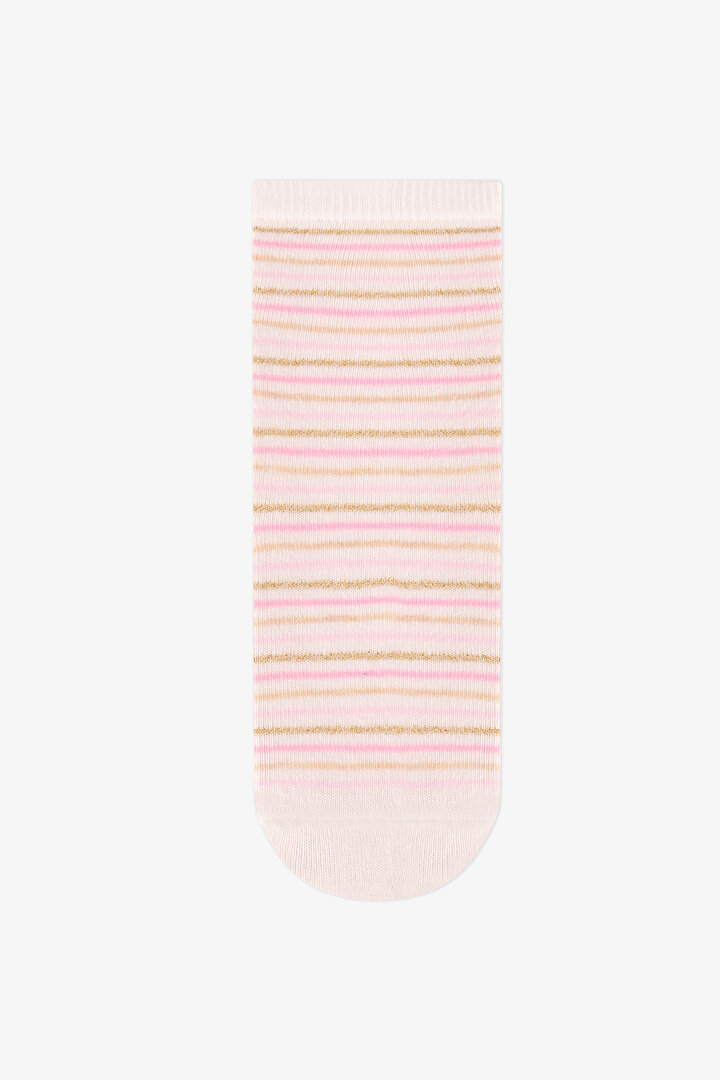 Girls' Pink Sparkle Princess Princess Print Cotton 4 Pack Ankle Socks - 2
