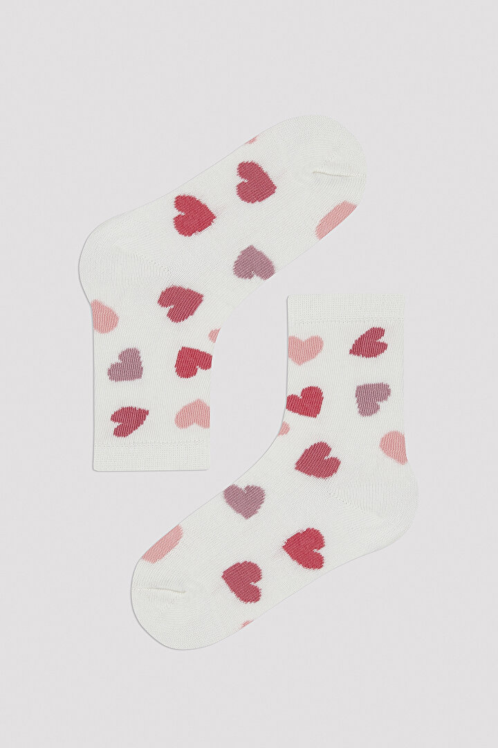 Kız Çocuk Pembe Kalpler 4 lü Soket Çorap - 2