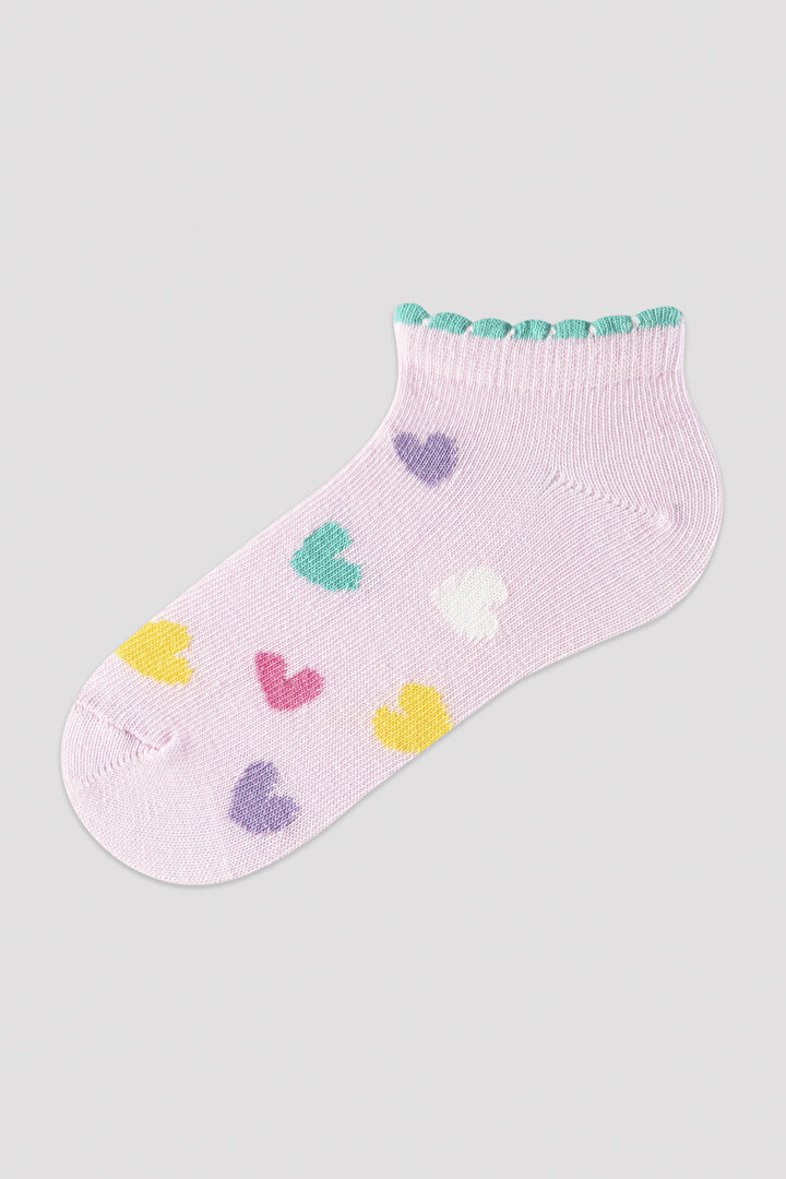 Kız Çocuk Kalpli 3lü Patik Çorap - 2