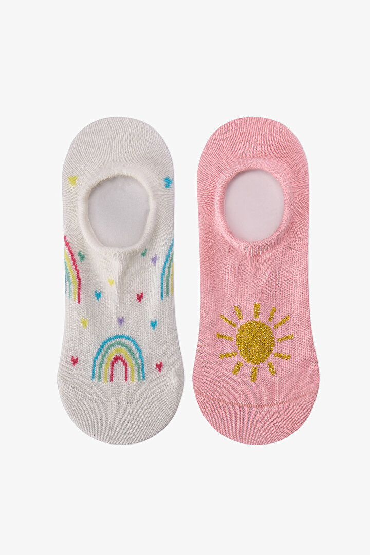 Kız Çocuk Sunny Raınbow 2'li Sneaker Çorabı - 1