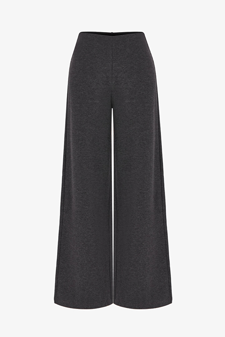 Anthracite Warm Touch Wide Leg Melange Trousers - 1